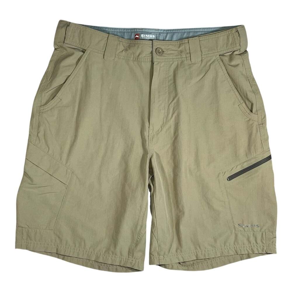 Simms Guide Series Fishing Shorts Beige Cargo Water Shorts Men's Size Medium